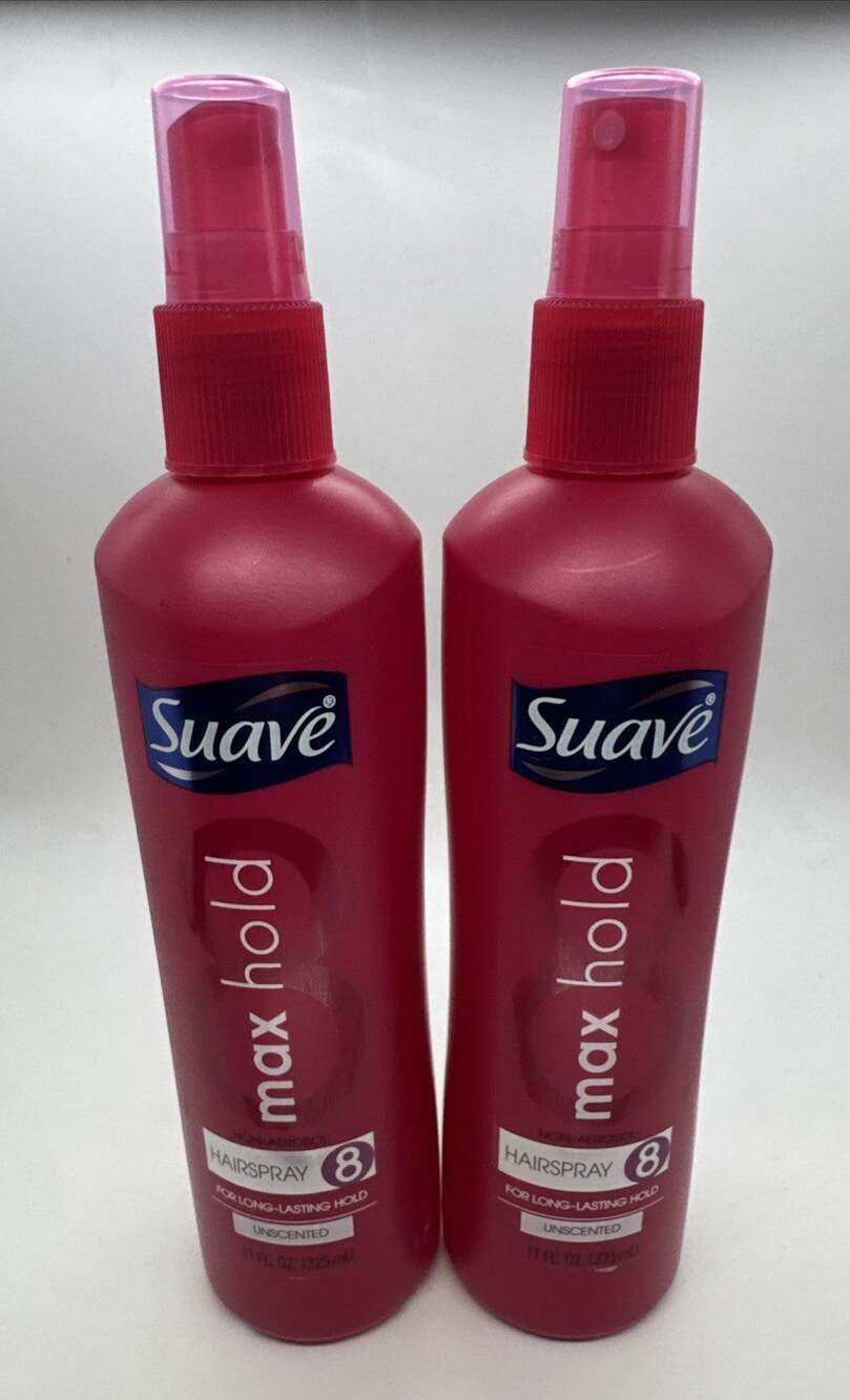 Suave Max Hold Hairspray Non Aerosol Pump Spray 11 Fl Oz Lot of 2 Level 8